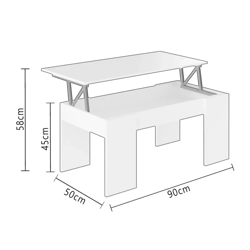 Mesa de Centro Elevable con Almacenamiento Oculto